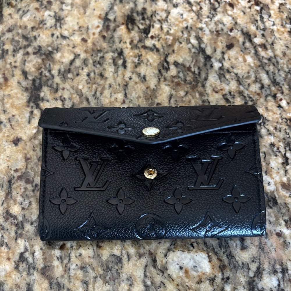 Black Embossed Monogram Wallet